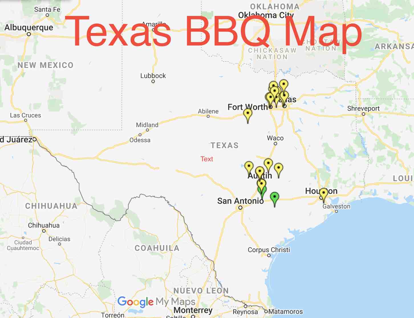 Texas BBQ Map