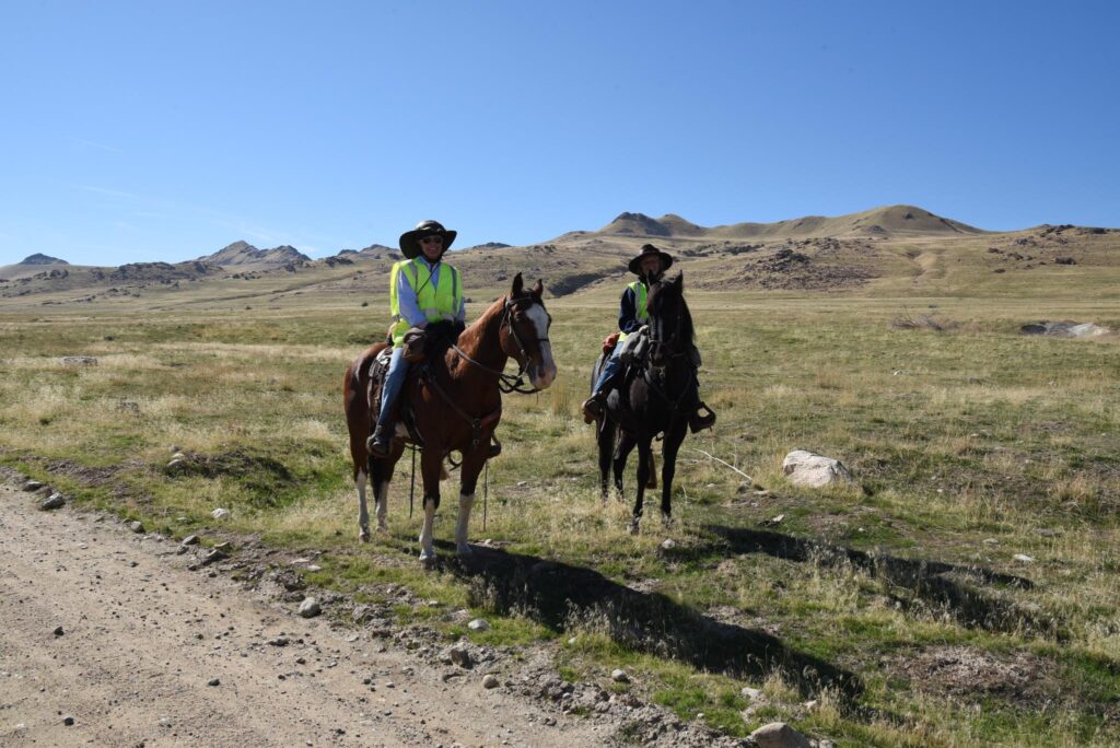 Horseback riders on Antelope Island Utah