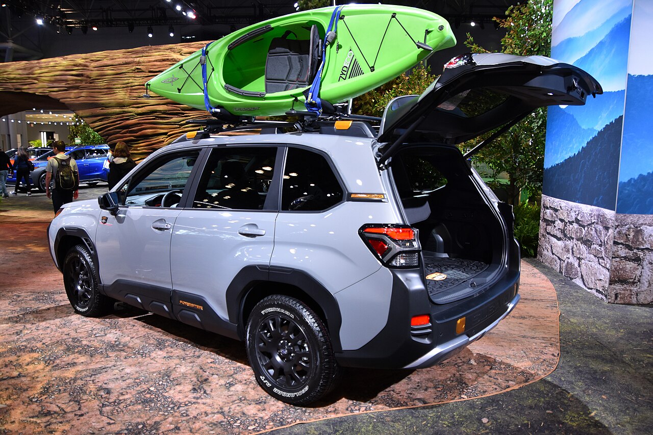 Gray 2026 Subaru Forester Wilderness parked outdoors; the Leitner ACS ROOF rack is not shown