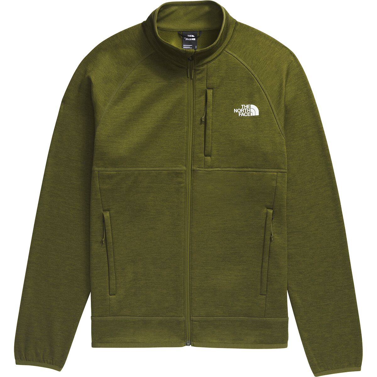 The North Face men's Canyonlands Full-Zip fleece jacket in olive green.